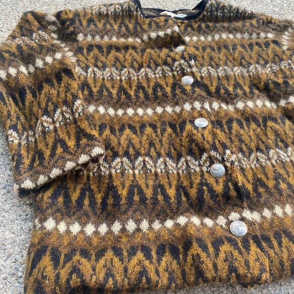 Vintage 60s Brown Iceland Hans Heitsch Lamb Wool Sweater - Picture 3 of 6